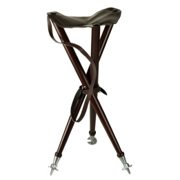 Siège trépied battue assise cuir 75cm pieds métal