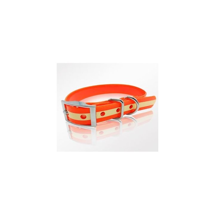 Collier pour chien phosphorescent ORANGE