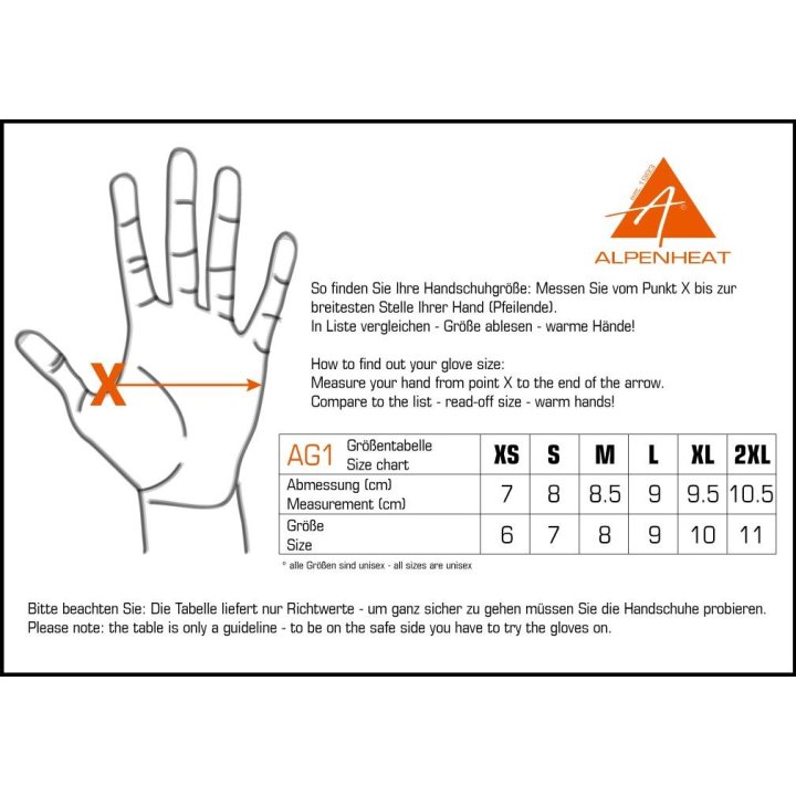 ALPENHEAT gants chauffants Fire gloveliner