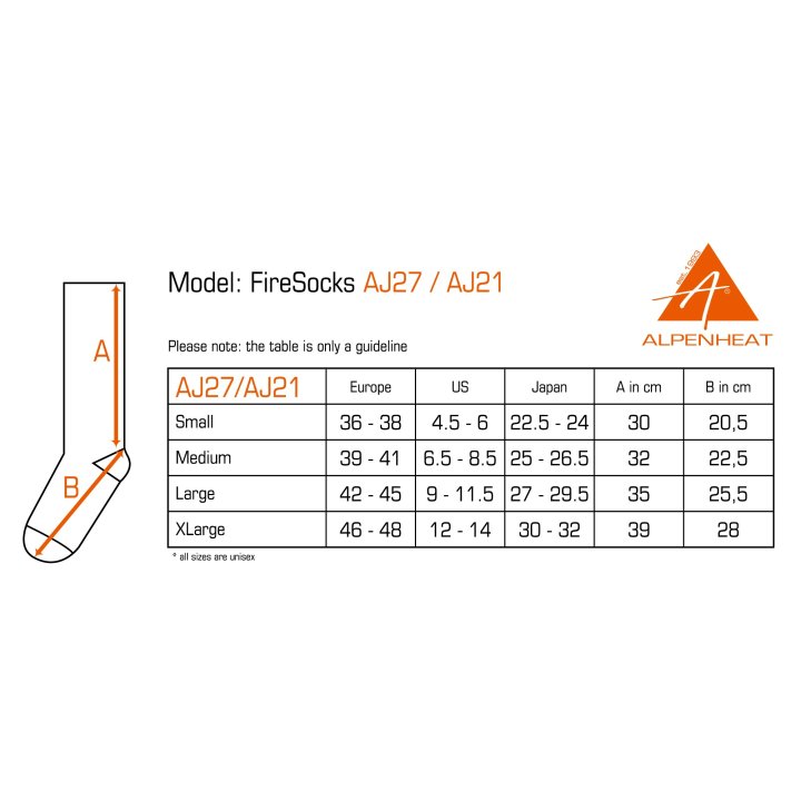 ALPENHEAT chaussettes chauffante laine kit télé-commande