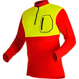 PFANNER T-shirt Zip Rouge/jaune long