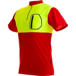PFANNER T-shirt Zip Rouge/jaune court