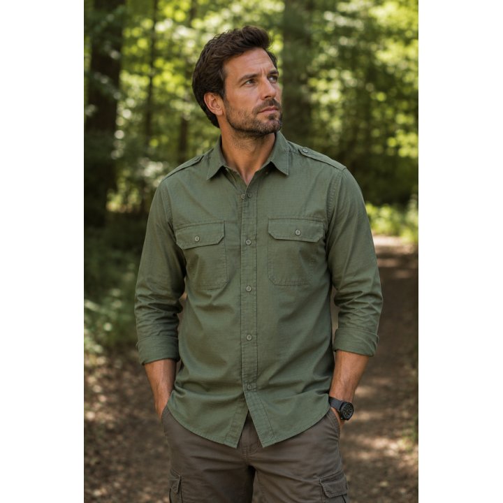 Chemise de treillis Mil-Tec coton Ripstop manches longues