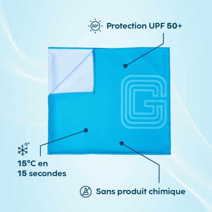 Serviette rafraîchissante XL G-HEAT JADECOOL : -15°C | Espace Chasse
