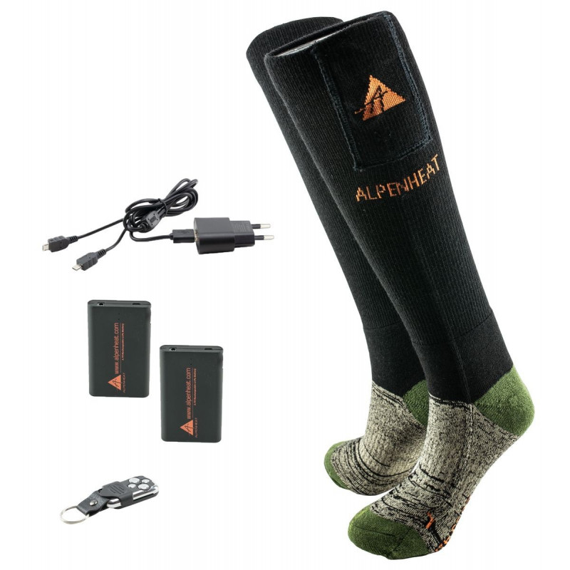 ALPENHEAT chaussettes chauffante laine kit télé-commande