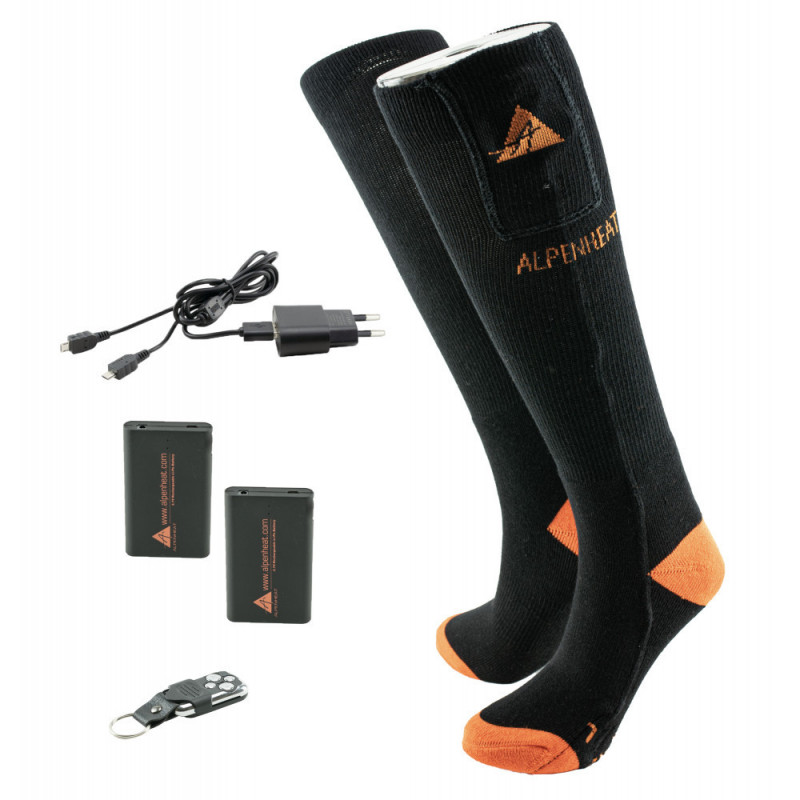 Chaussettes Chauffantes Unisexes 36-44 – 2 Batteries 4000 MAh, 3 Températures, Douces, Idéales Pour Chasse, Ski, Vélo