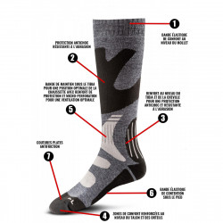 Chaussettes Hiver Longues Marches gris